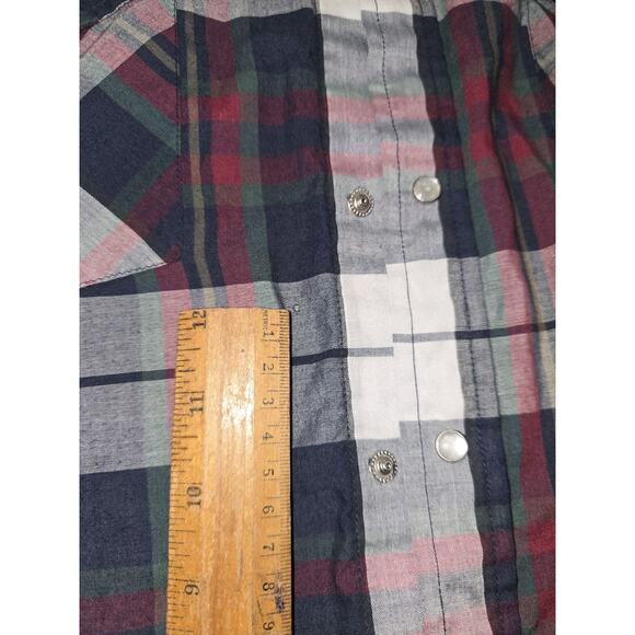 ELY PLAINS Vtg Western Plaid Pearl Snap Cowboy SHIRT Men's L Rancher Authentic - Picture 6 of 10